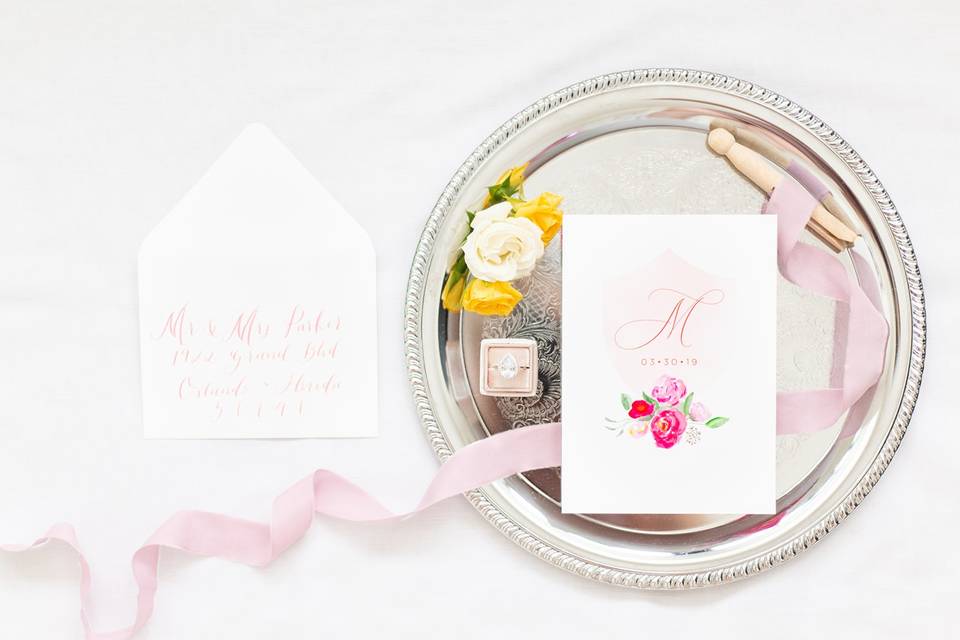 Custom watercolor invitations