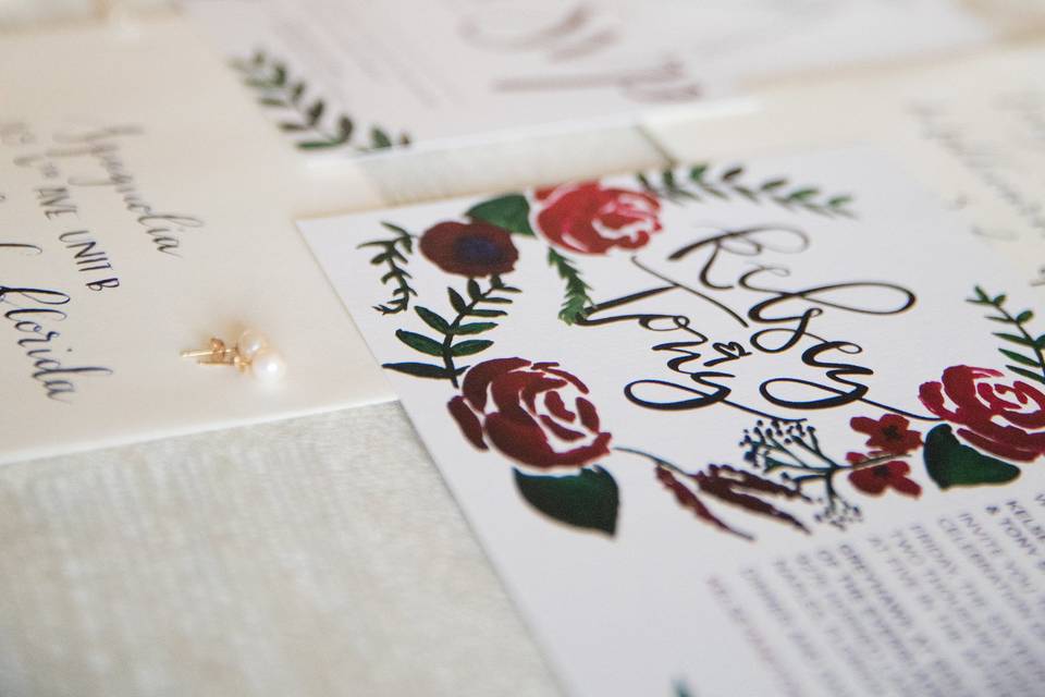 Custom invitation suite. Photo by Andrew Do Photography.