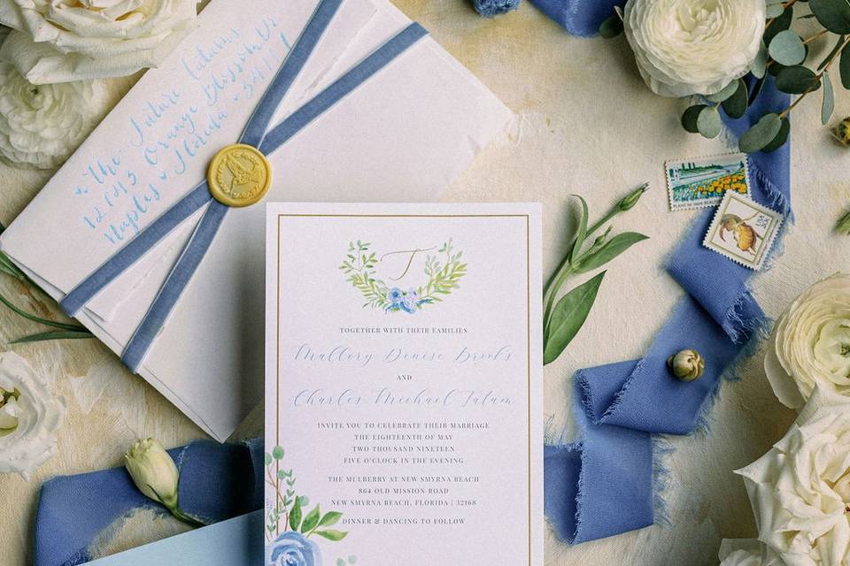 Blue Wedding Invites