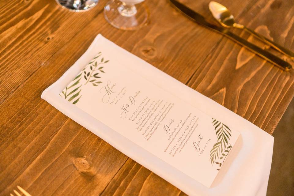 Custom watercolor menus