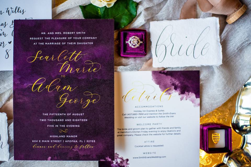 Custom invitation suite