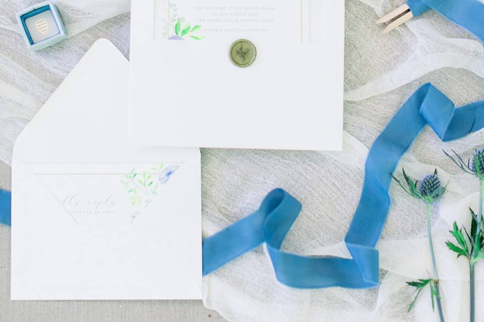 Custom watercolor invitations