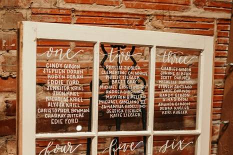 Hand-lettered seating chart