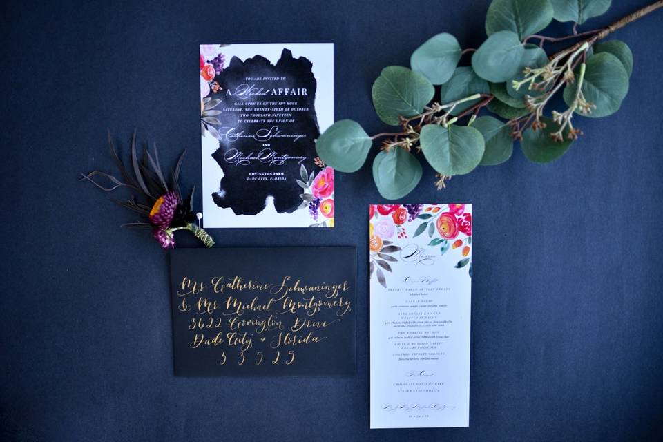 Custom watercolor invitations