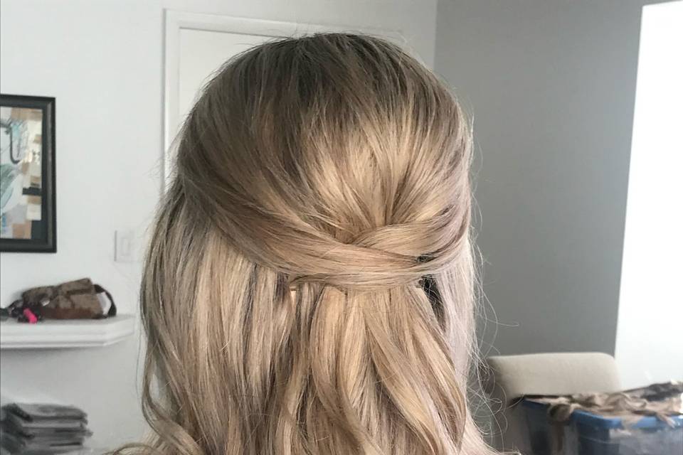 Half-up beauty updo
