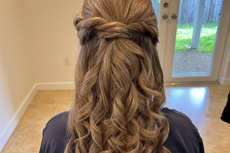 Half-up with curls updo