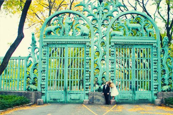 Newlyweds by the turquoise
