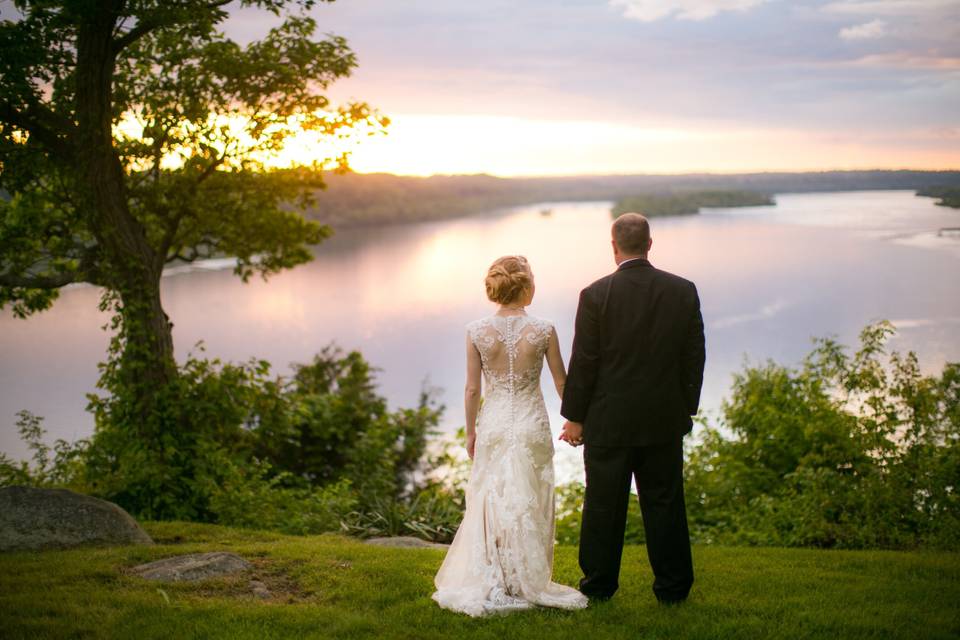 Sharing their first sunset as newlyweds