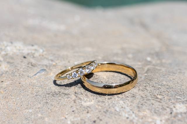 Wedding bands up close