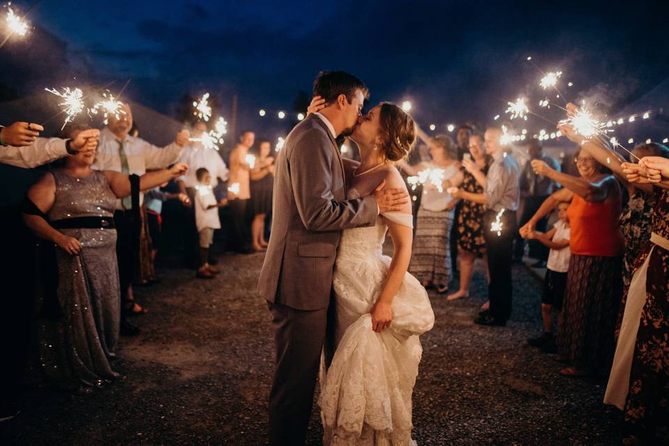 Guests celebrating the newlyweds