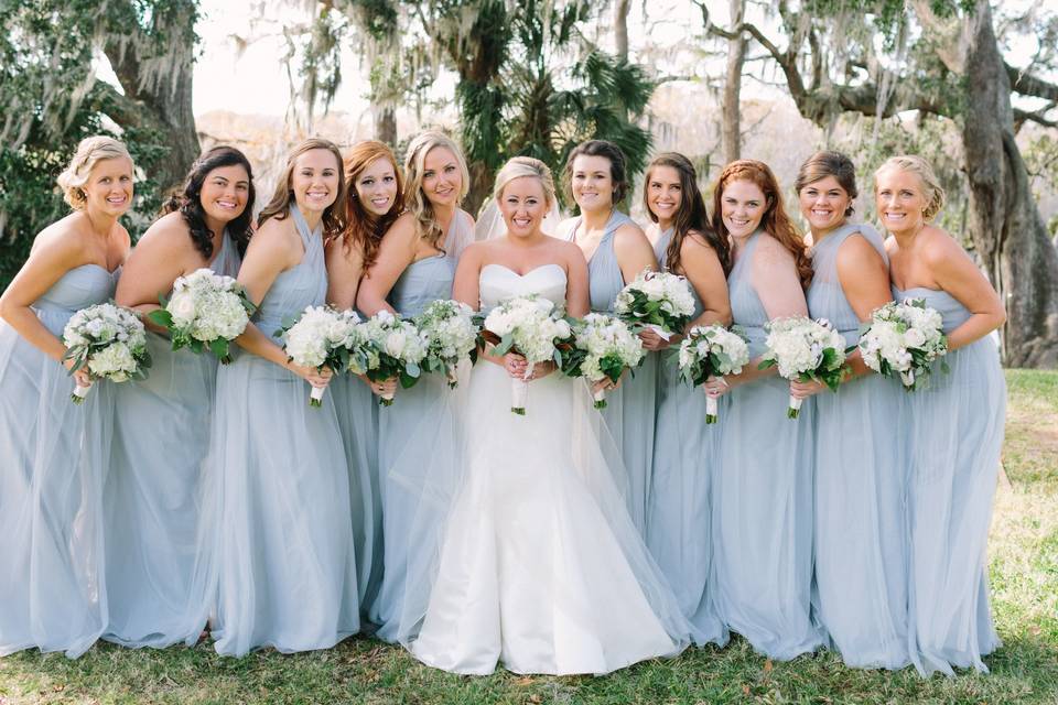 Bride and bridesmaids