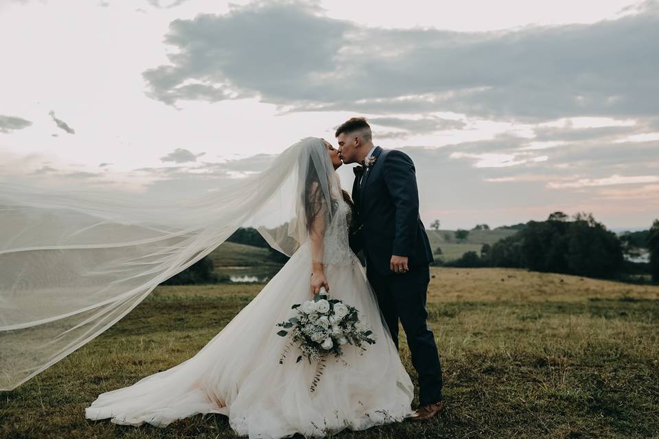 Veil dancing in the wind