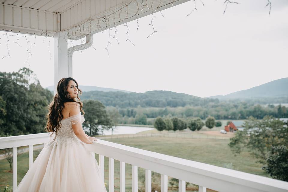 Bride enjoying the view