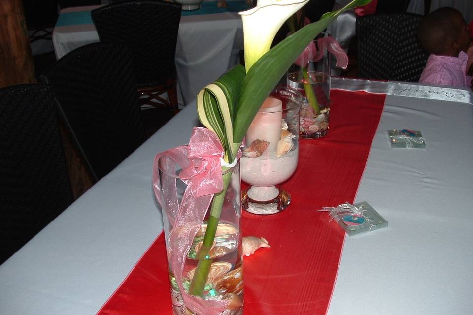 Table setup with centerpiece