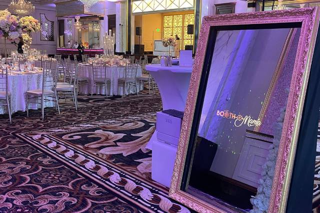 Mirror Booth with Gold Frame