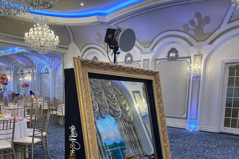 Gold Frame on our Mirror Booth