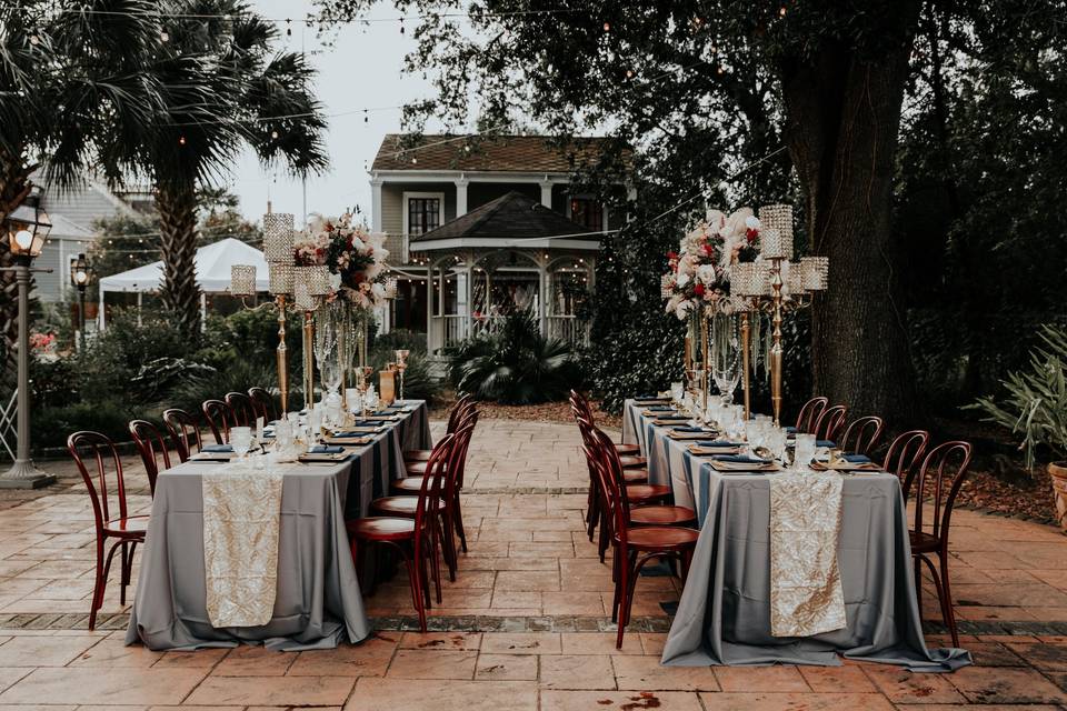 Outdoor wedding reception