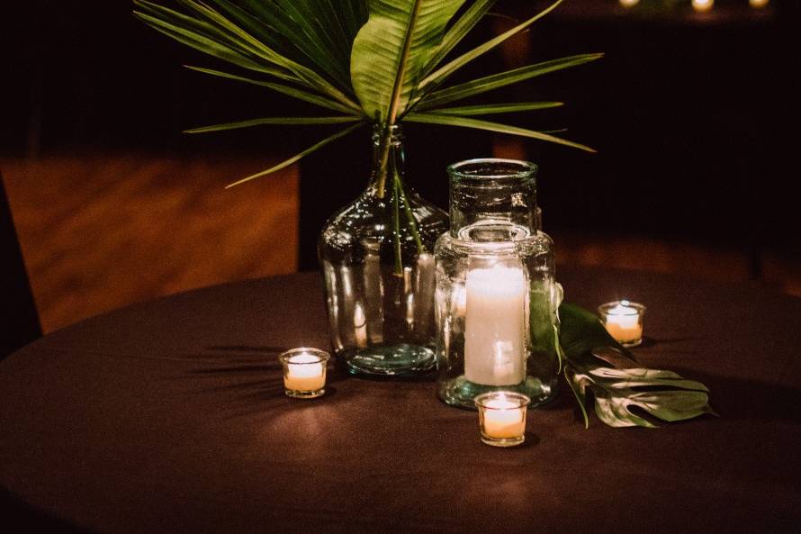 Banana leaf centerpiece