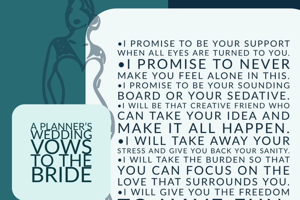 The Vow of Planner to Bride