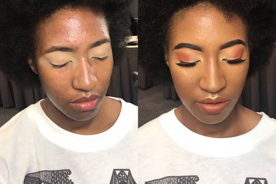 Makeup applied