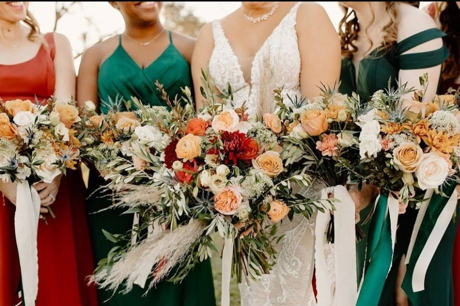 Boho style bouquets