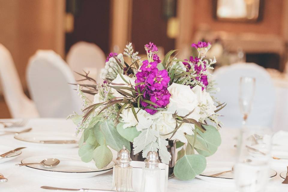 Purple Floral Table Setting