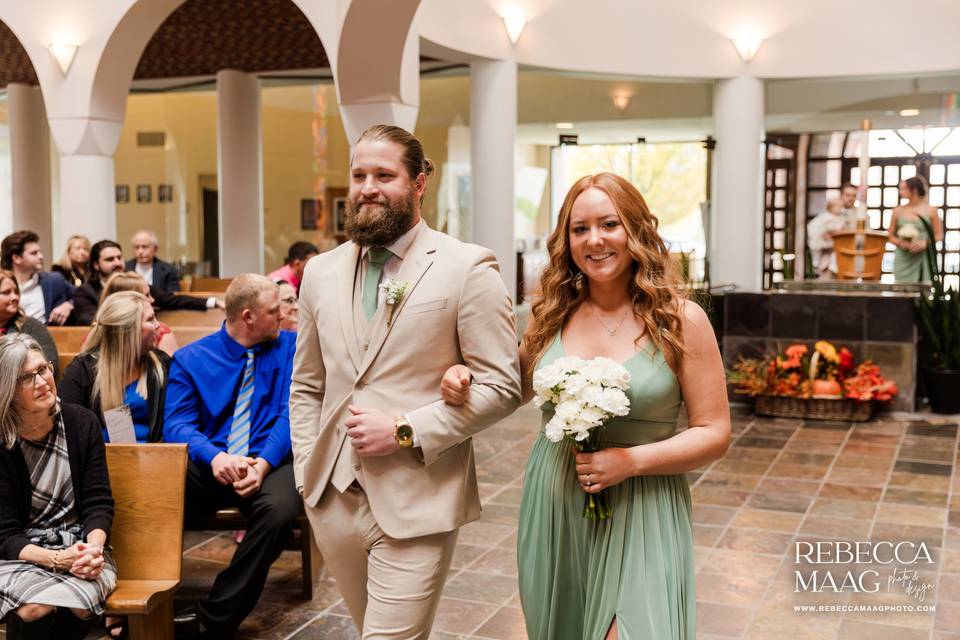 Down the aisle