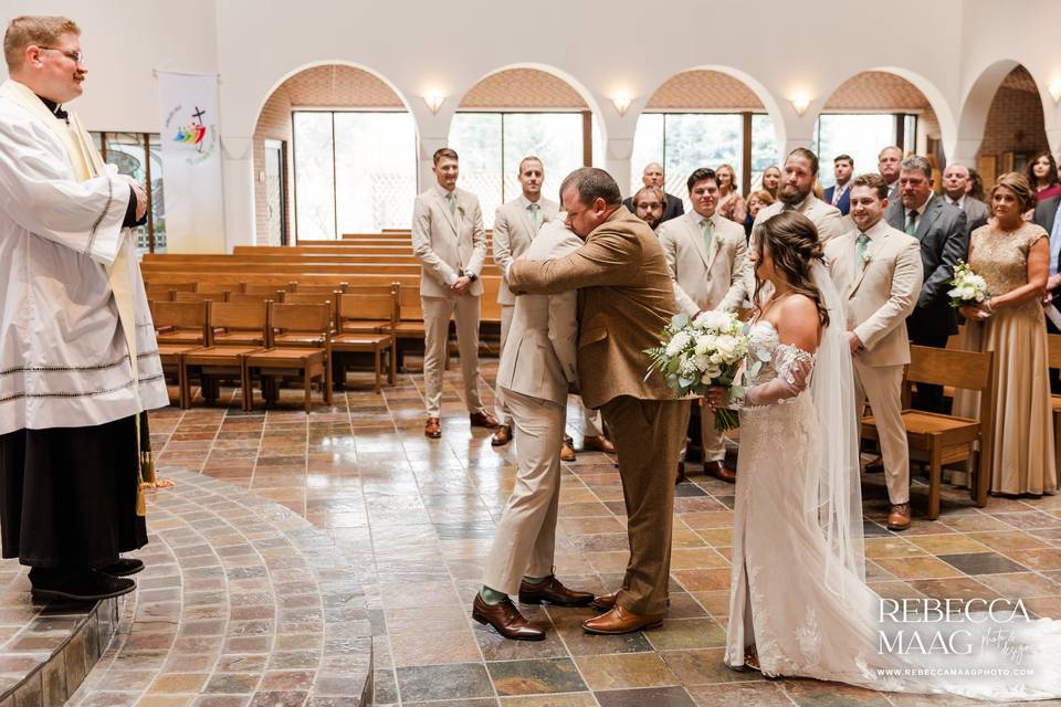 Dad hugs