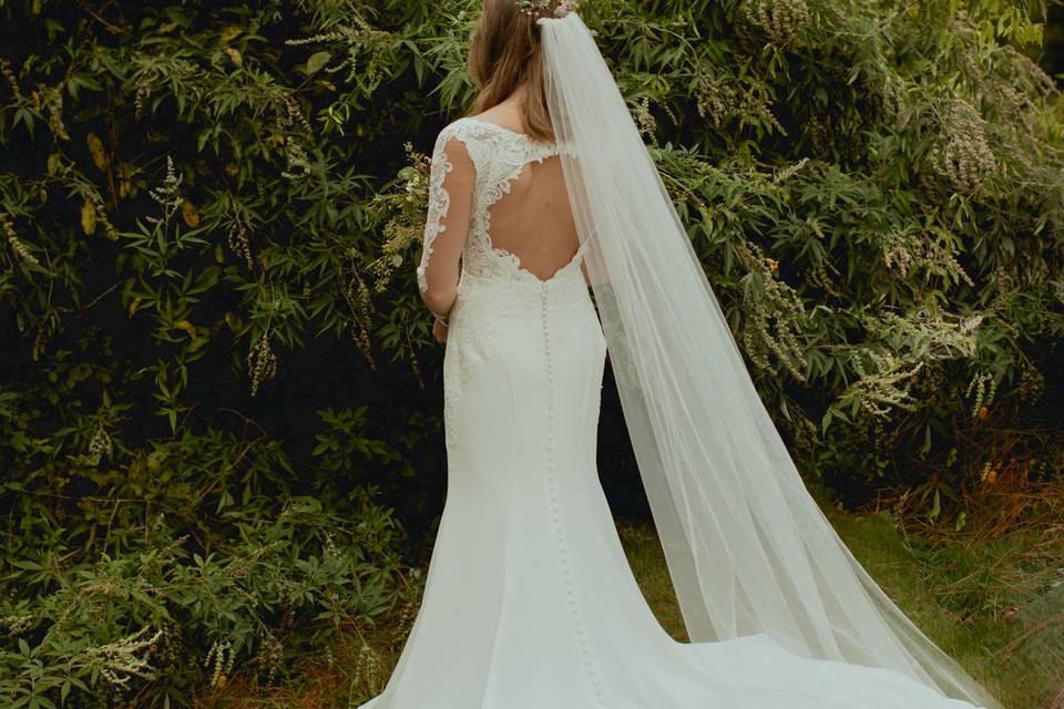Bridal portraits, dress back