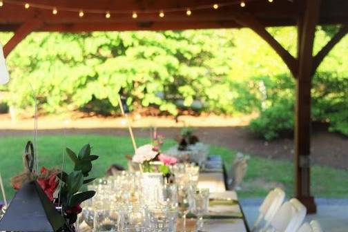 Pavilion set up for reception