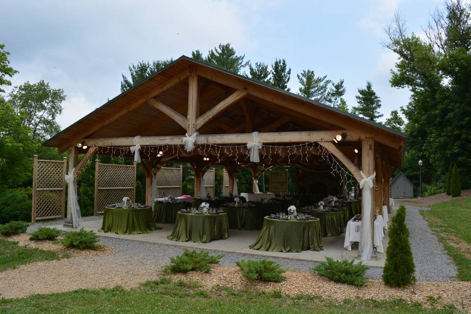 Pavilion set up for reception