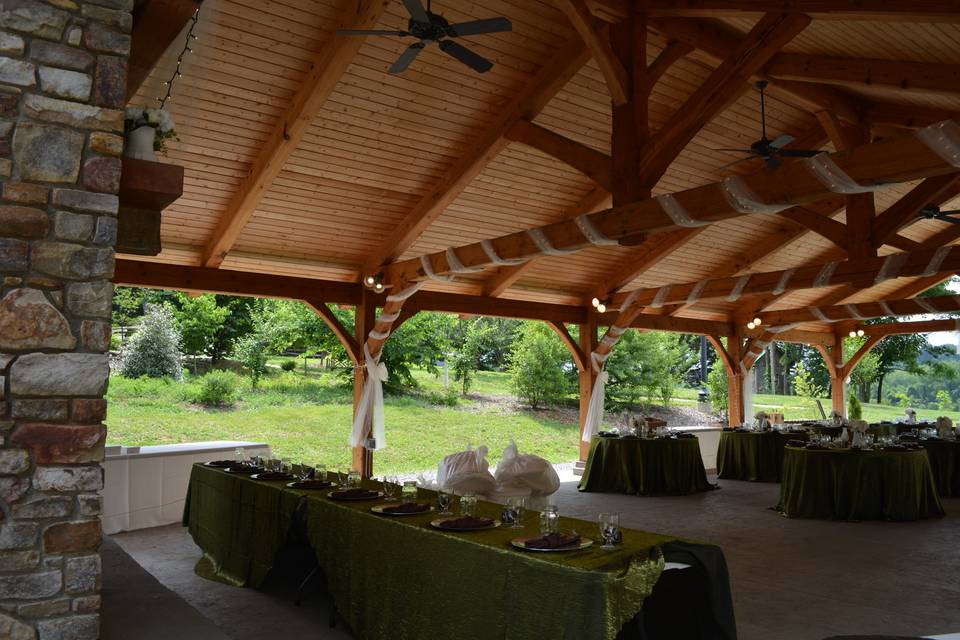 Pavilion set up for reception