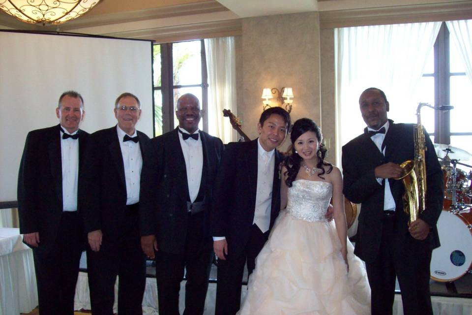 The band with the newlyweds