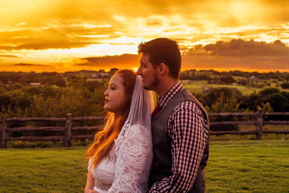 Rustic Wedding Sunset