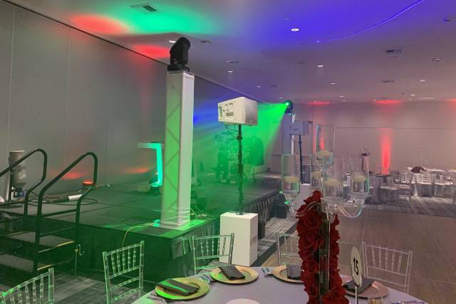 DJ setup with Fog and CO2 cano