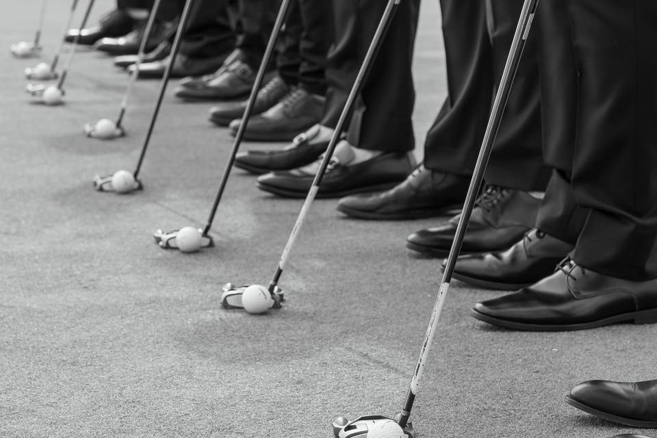 Groomsmen Playing Golf
