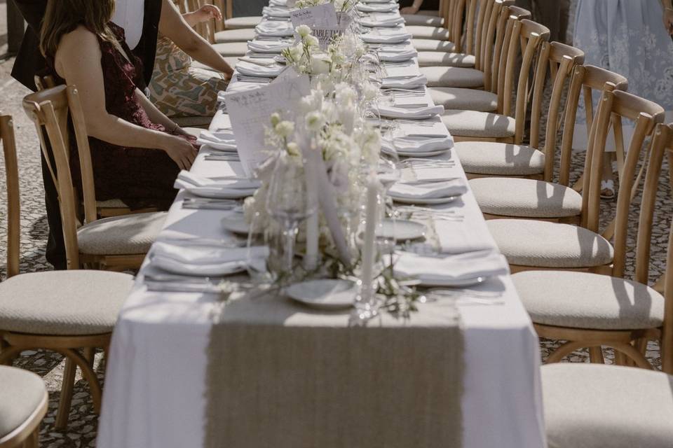A dinner outdoors