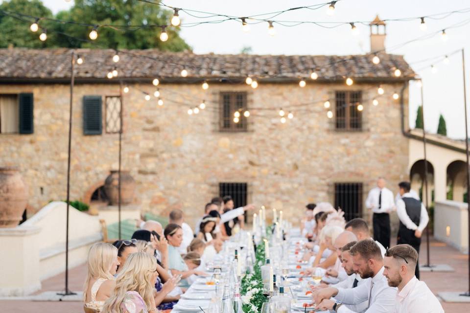 Intimate courtyard dinner