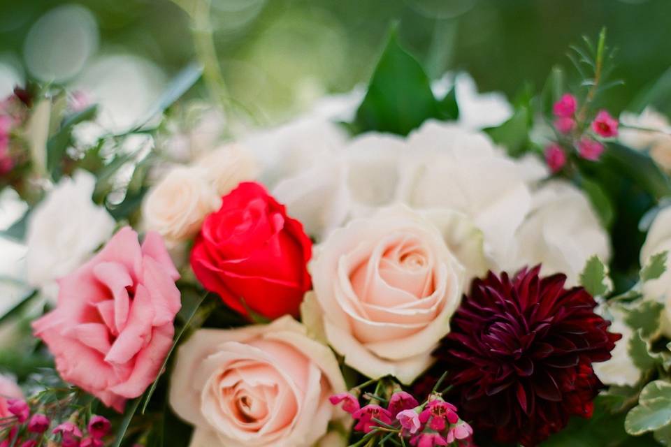 Burgundy centerpiece