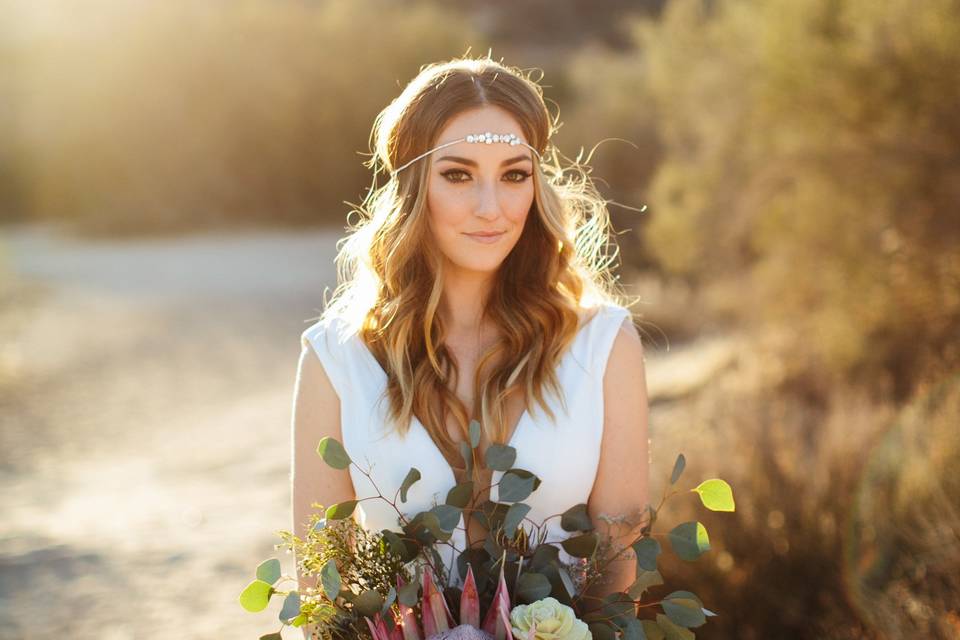 Bride and her bouquet