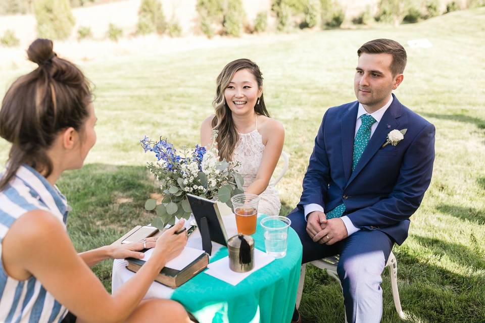 The newlyweds get a portrait