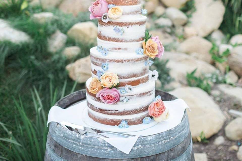 Tall naked cake