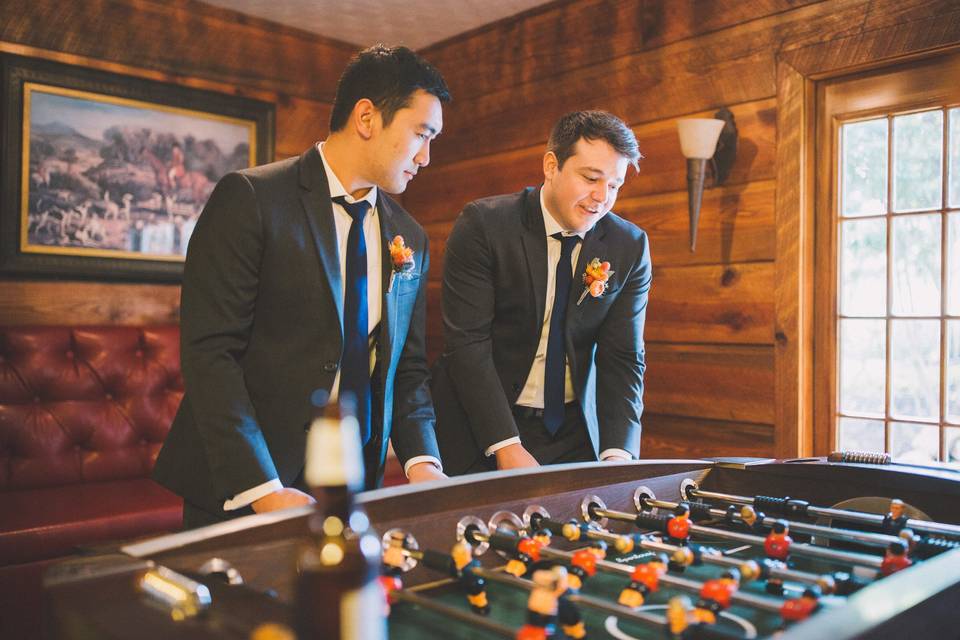 Foosball for the groomsmen