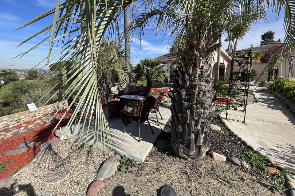 Outdoor firepit and seating