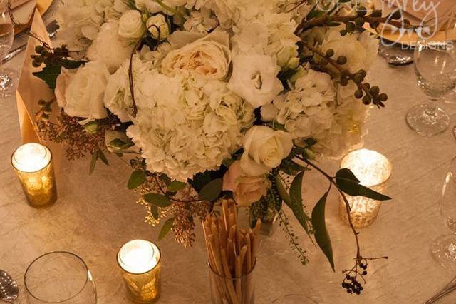 Table setup with centerpiece