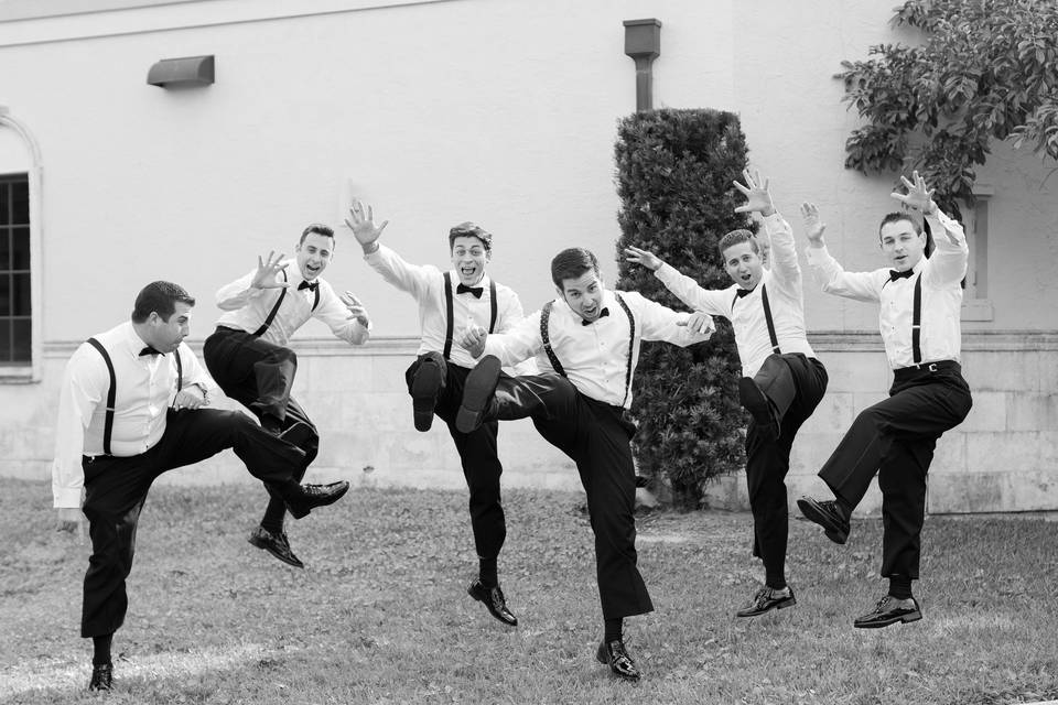 The groom with his groomsmen