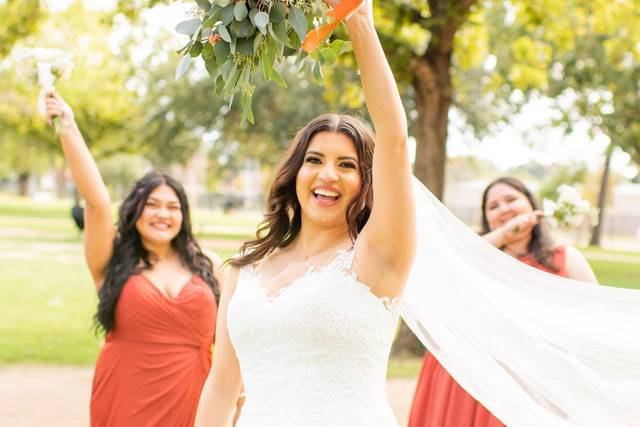 Bride celebrating