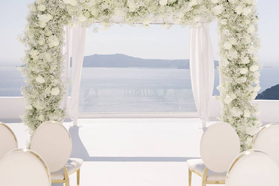 White&Gold Santorini Wedding