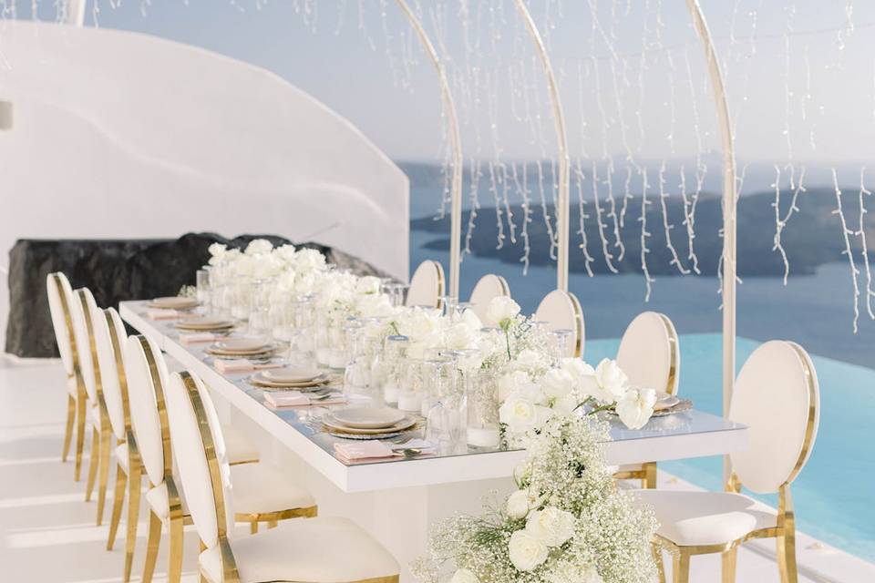 White&Gold Santorini Wedding