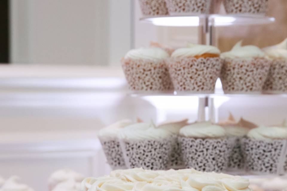 Cake and cupcake tower